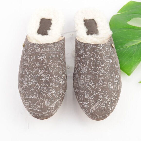 Australia Luxe Collective Womens Marcos Mule Size 8 Gray Suede Sherpa Slippers - Picture 14 of 16